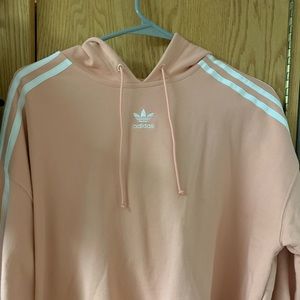 Cropped pink adidas hoodie